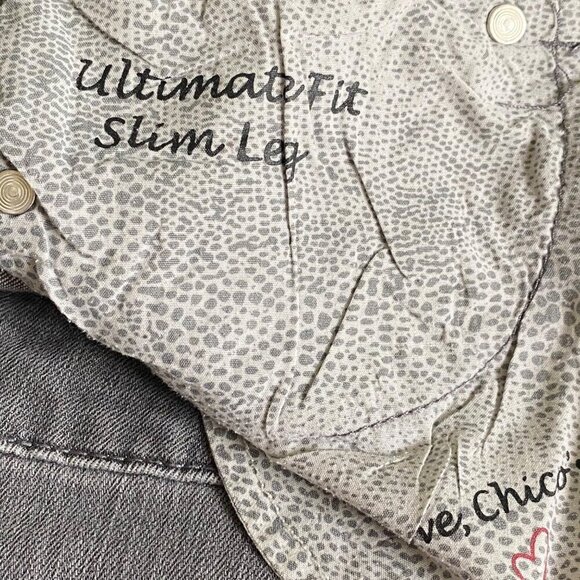 Chico’s Platinum Black Ultimate Fit Slim Leg Jeans, Women's Size 2R (L) - Picture 11 of 11